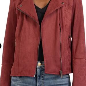 NWT Kut From The Kloth faux suede Emma moto jacket.  Oxblood  size small